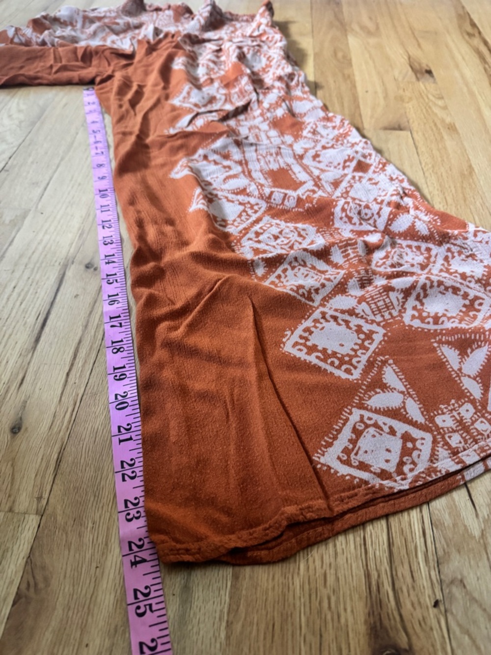 Free People Boho Orange Printed Wide Leg Pants XS - Picture 5 of 5